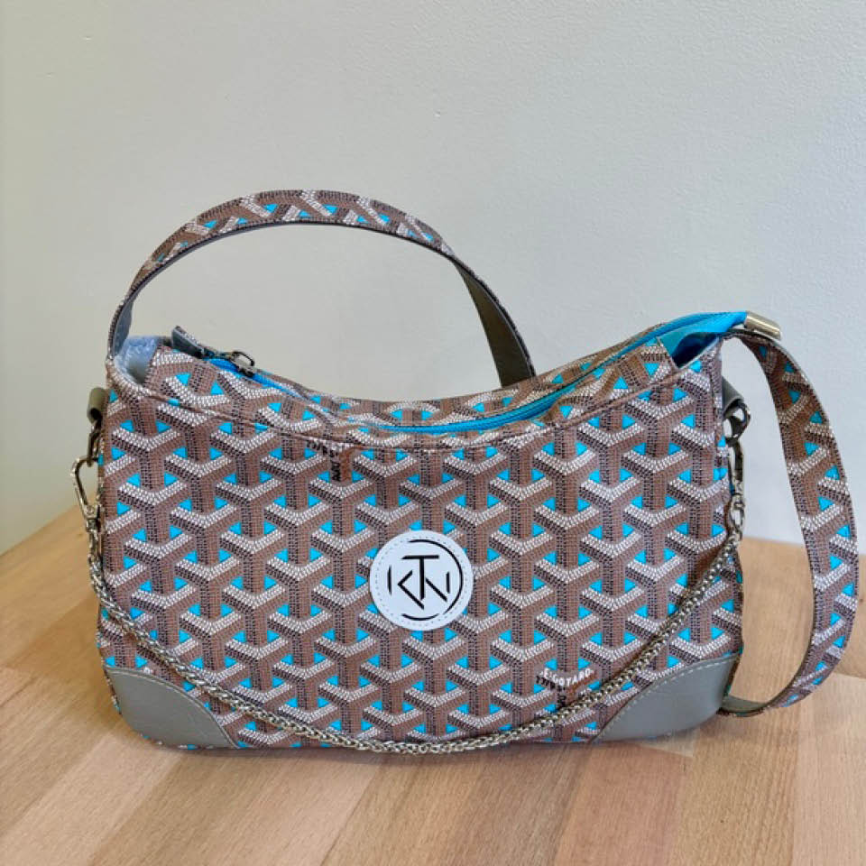 Annabelle Shoulder Bag - Grey and Light Blue