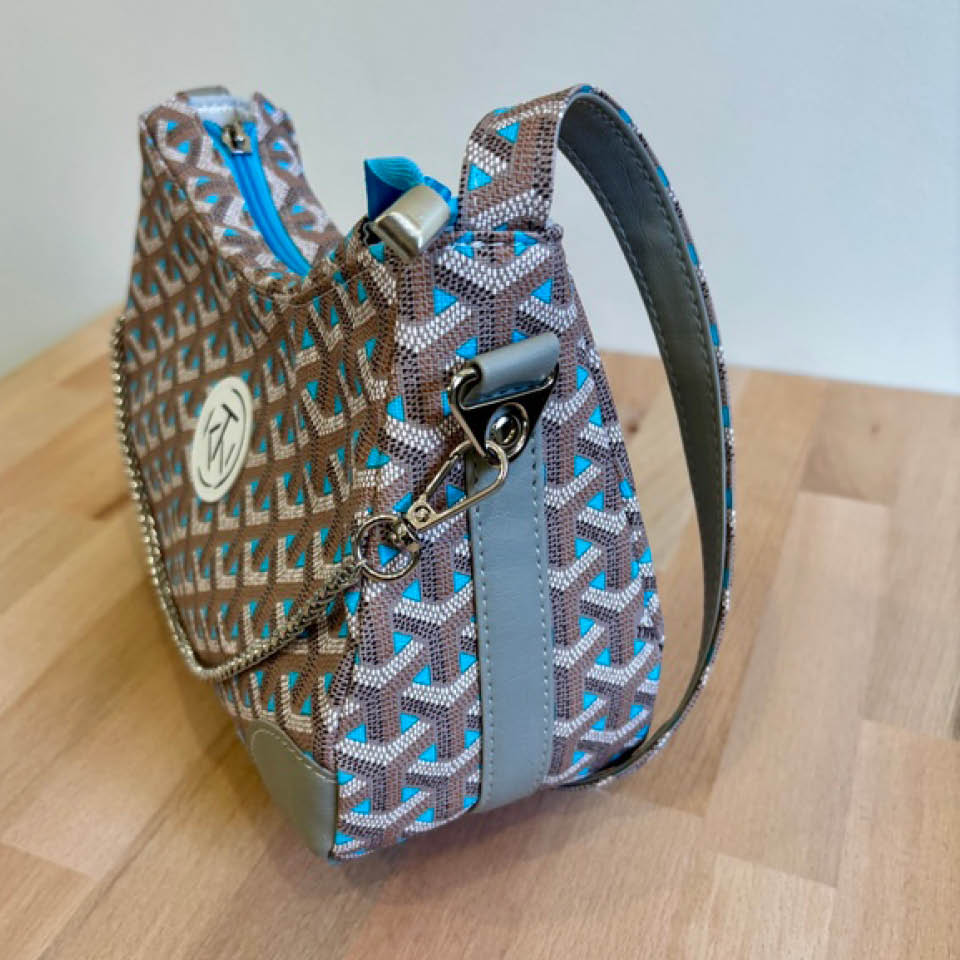 Annabelle Shoulder Bag - Grey and Light Blue
