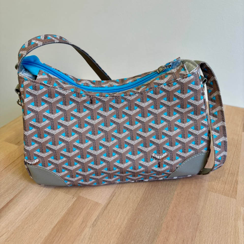 Annabelle Shoulder Bag - Grey and Light Blue