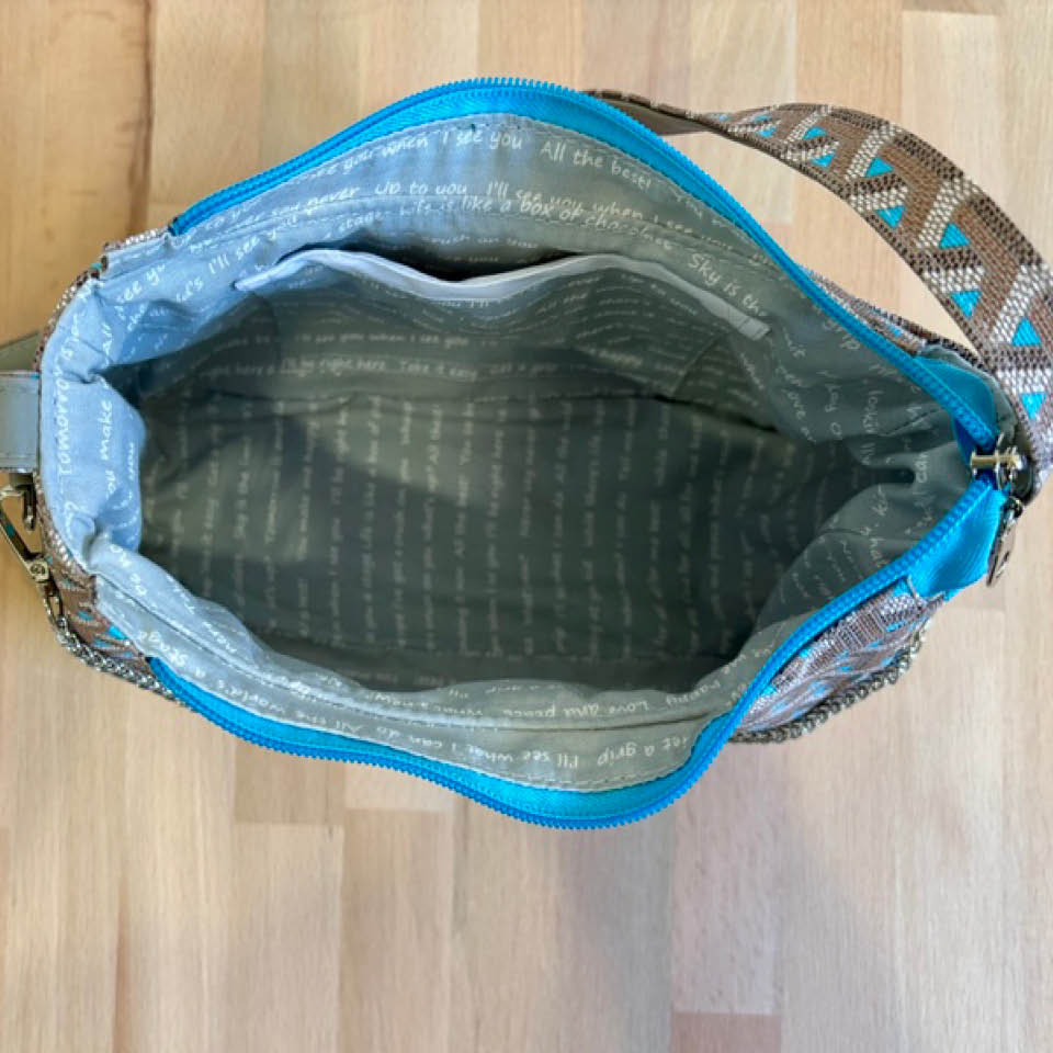 Annabelle Shoulder Bag - Grey and Light Blue