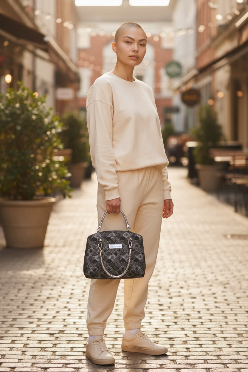 Rowena Handbag - Black Fan Shells