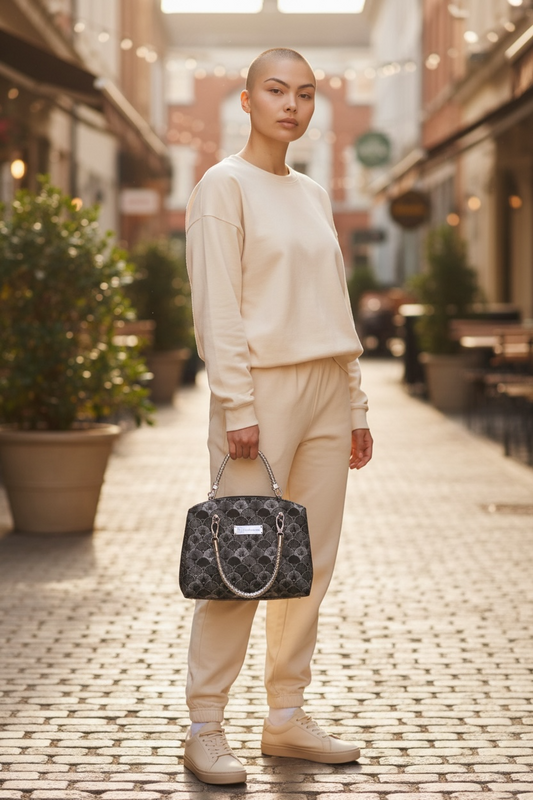 Roxanne Handbag - Black Fan Shells