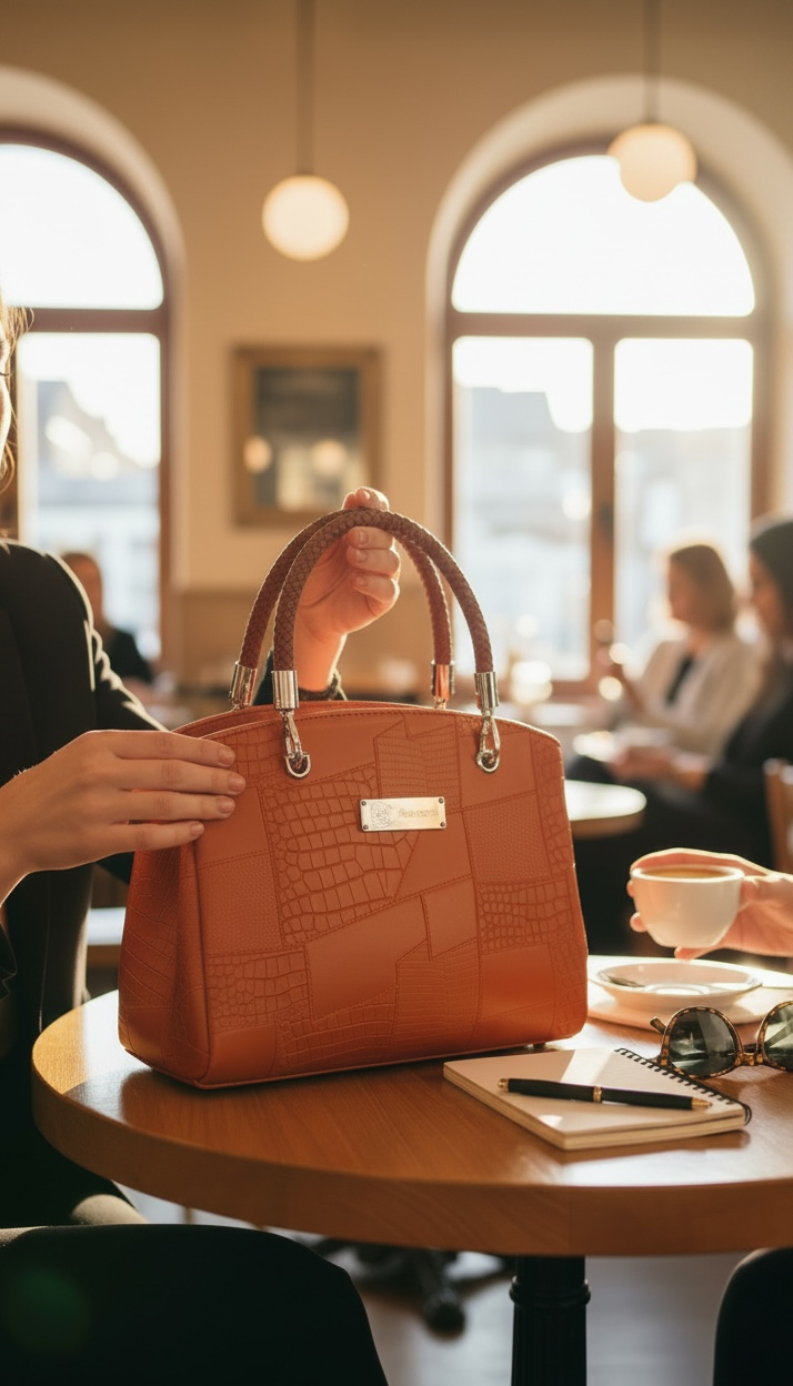 Roxanne Handbag -  Brown Textured