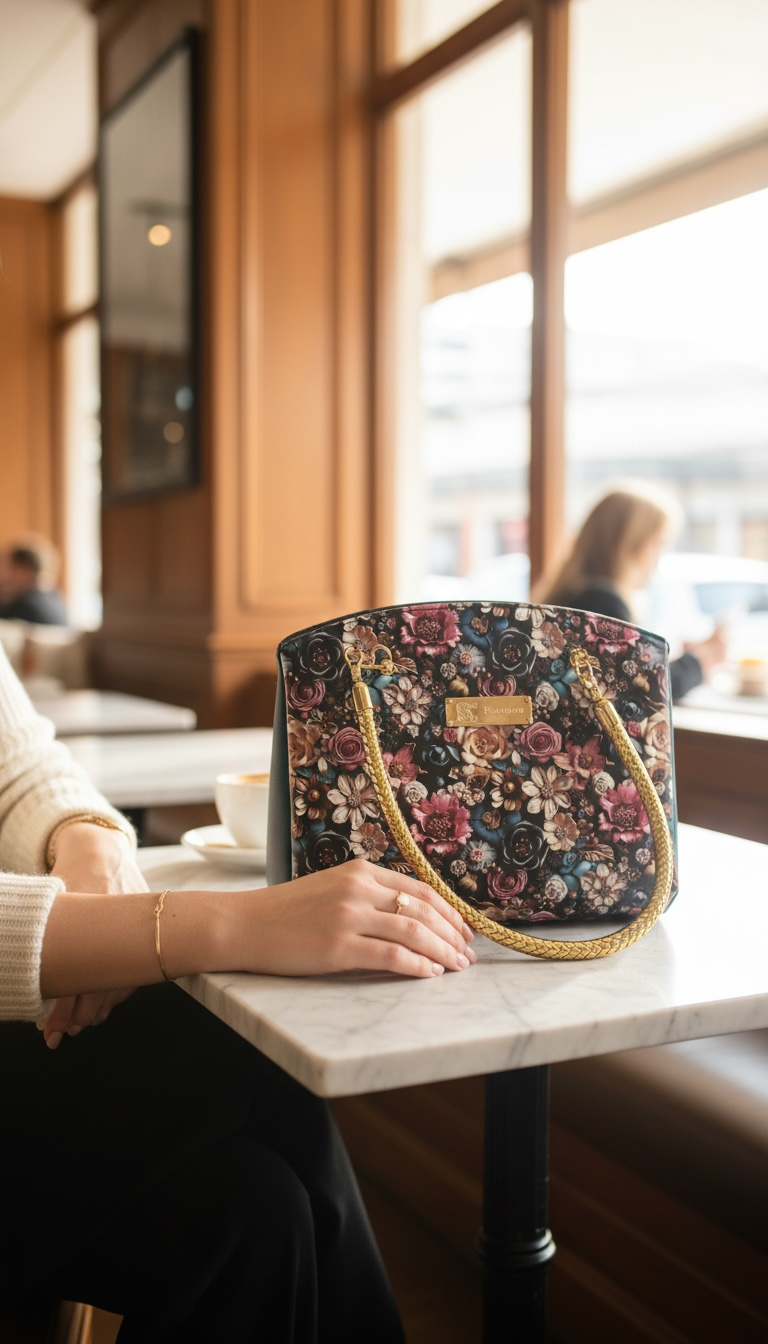 Roxanne Handbag - Pink Flowers