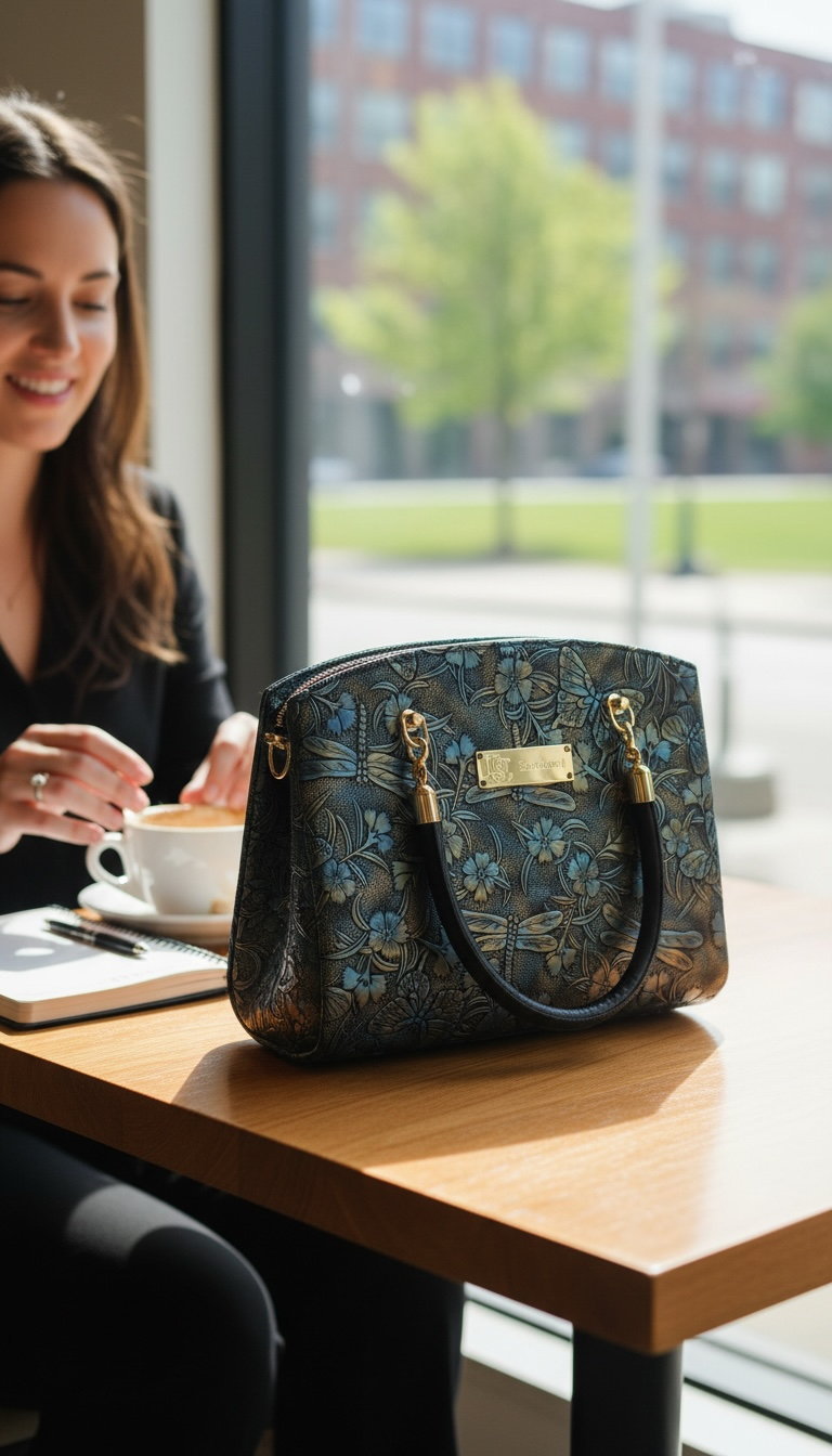Roxanne Handbag - Blue Dragonflies