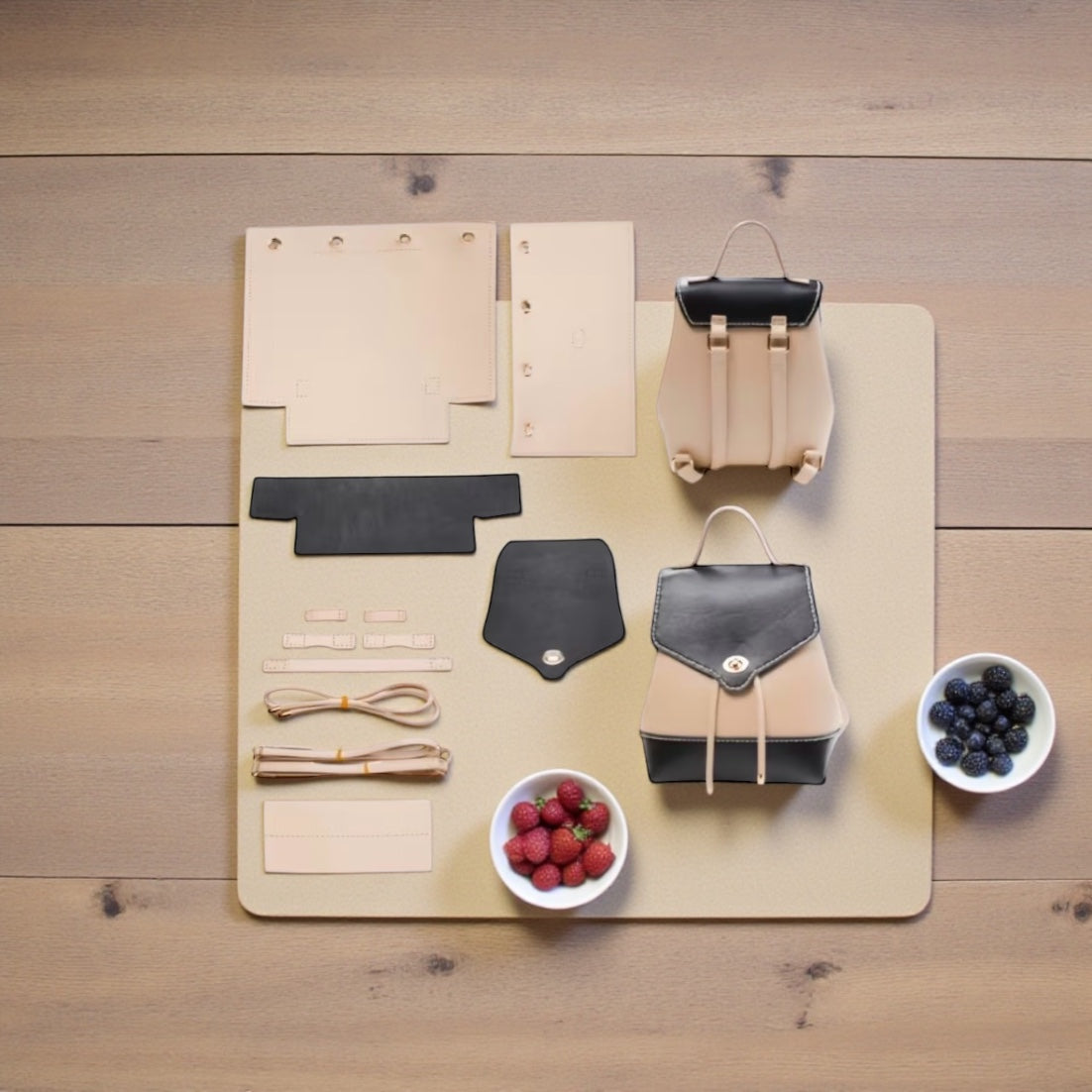 Vintage Dual Coloured Backpack  kit