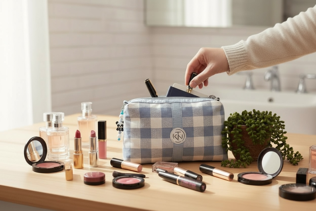 Tall Daily Bag - Light Blue Check