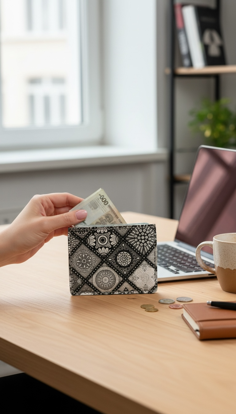 Kazza Zip Wallet - Checkers & Grey