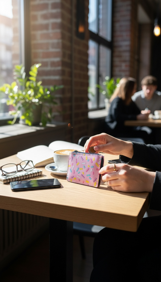 Kazza Zip Wallet - Sprinkles & Navy