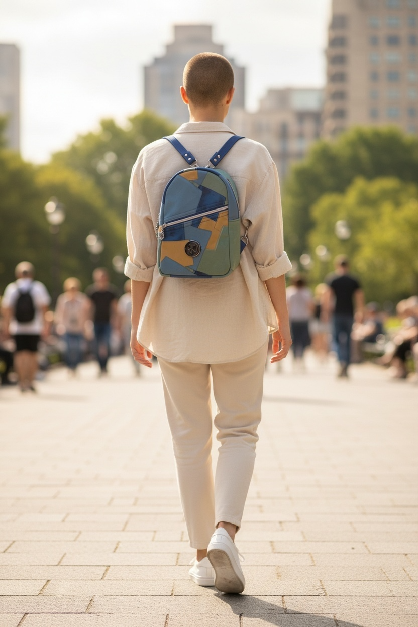 Tilly Backpack - Blue Patchwork