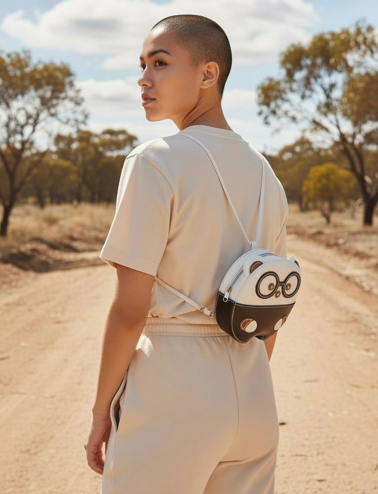 Cartoon Cow Back Pack - Black and White