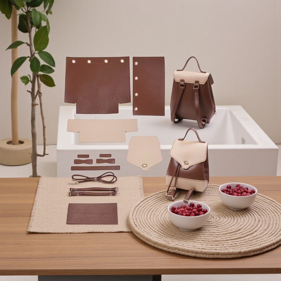 Vintage Dual Coloured Backpack  kit