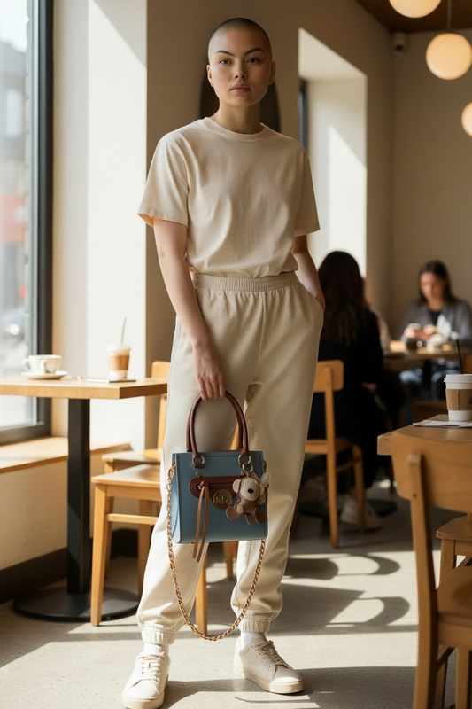 Retro Square Vintage Bag - Blue and Brown