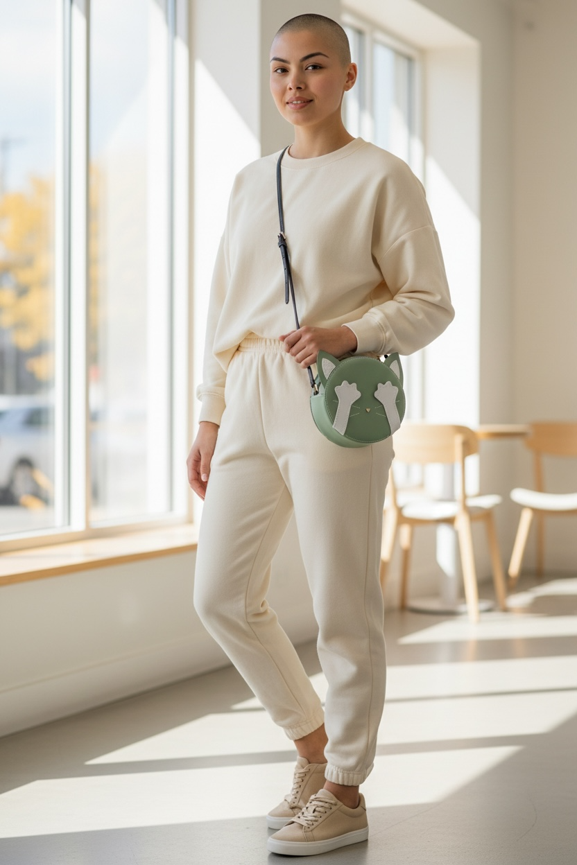 Kitty Peekaboo Cross Body Bag - Mint Green