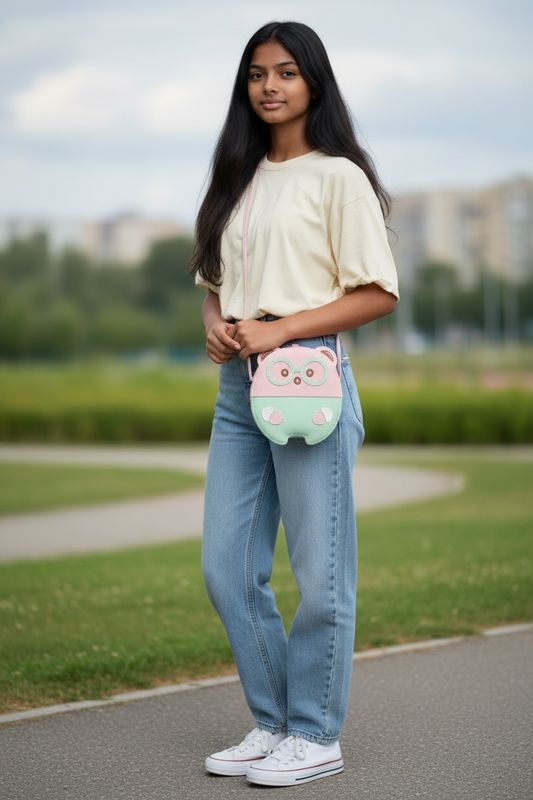 Cartoon Cow Back Pack - Pink & Green