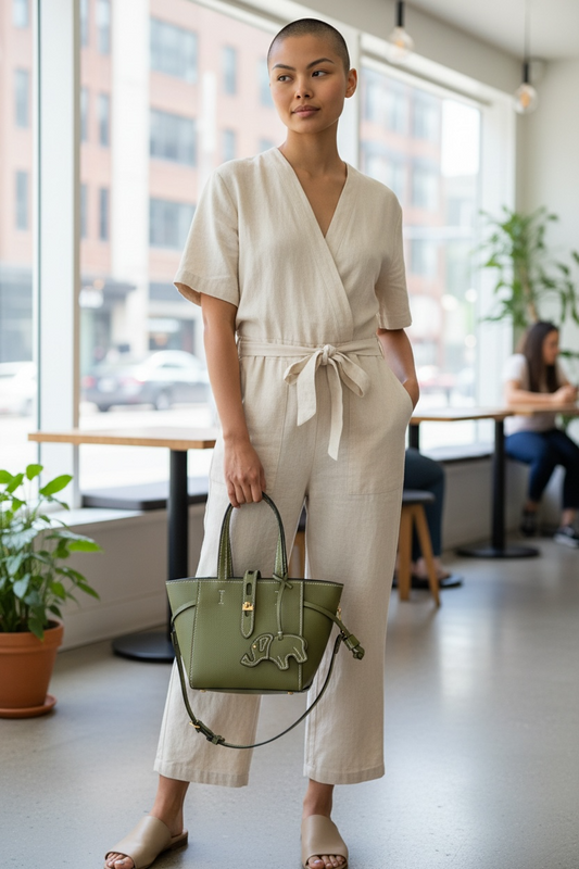 Elephant Handbag - Army Green