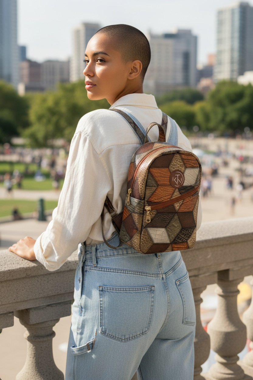 Tilly Backpack - Brown Stain Glass