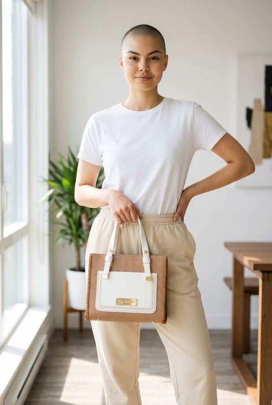 Tori Textured Handbag - Tan