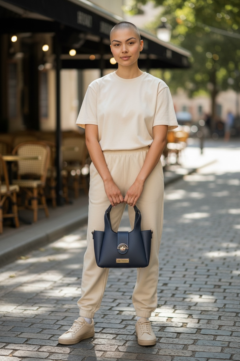 Lizzy Luxury Messenger Bag - Navy