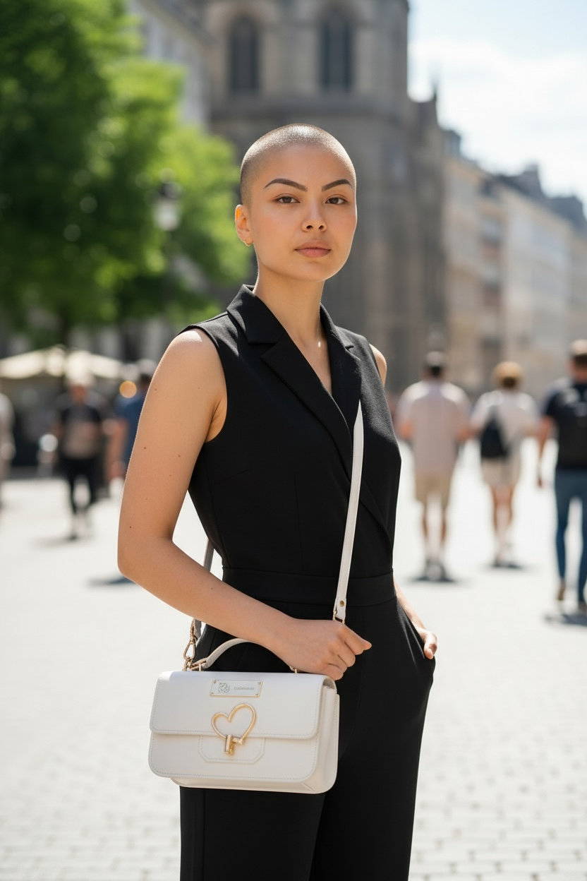 Heather Heart Handbag - White