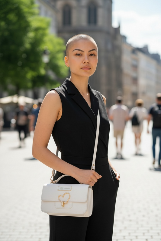 Heather Heart Handbag - White