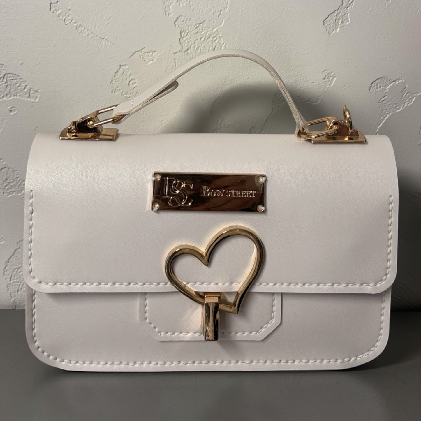 Heather Heart Handbag - White