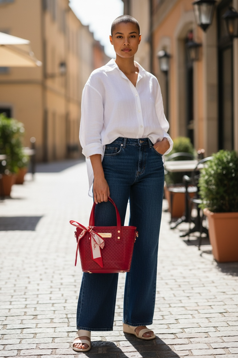 Bella Boutique Bucket Bag - Crimson