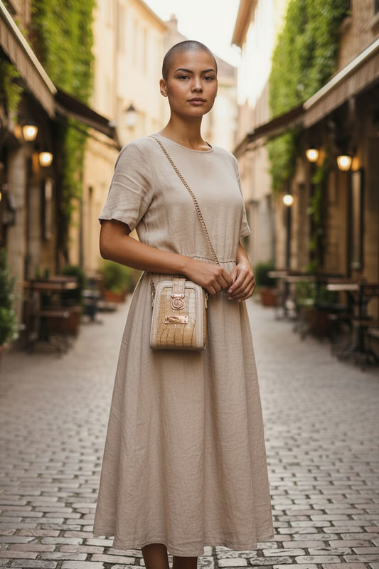 Croc Cross Body Bag - Cream