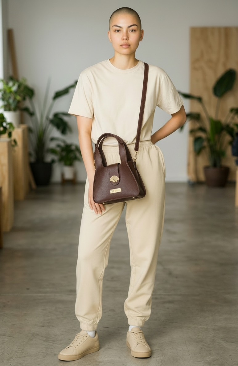 Lizzy Luxury Messenger Bag - Coffee