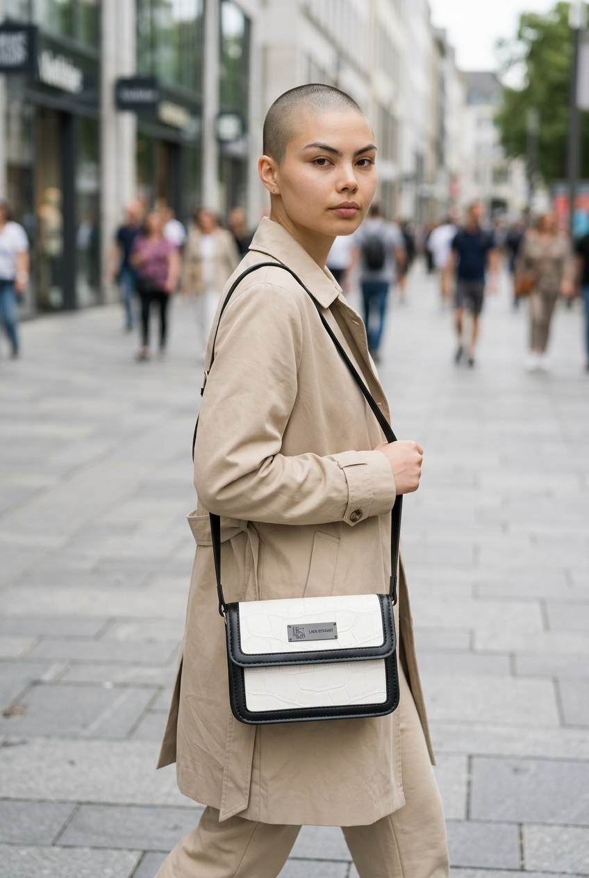 Anita Imitation Alligator Bag - Black