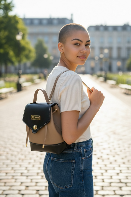 Vintage Dual Backpack - Black & Coffee