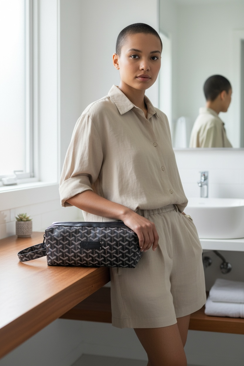 Long Toiletries Bag - Black EgoYard