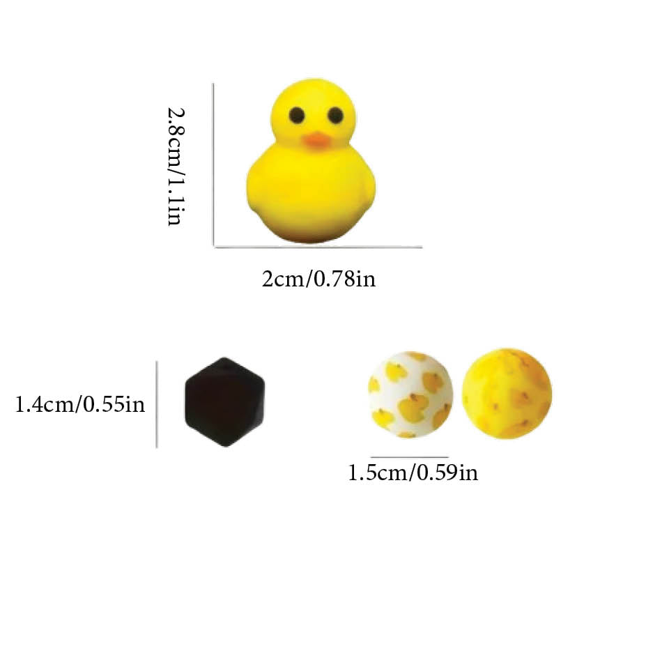 3D Yellow Duck Silicone Bead Set