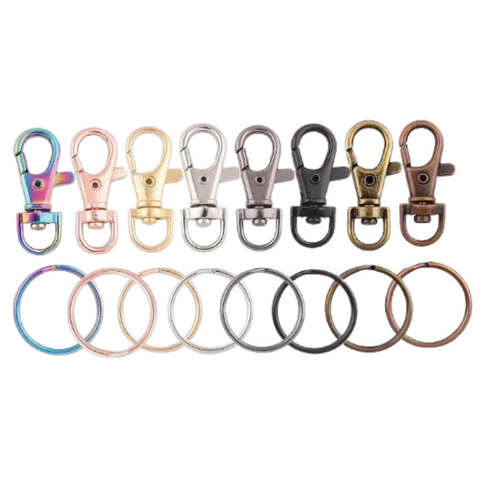 Rotating Lobster Clasps With Iron Key Rings