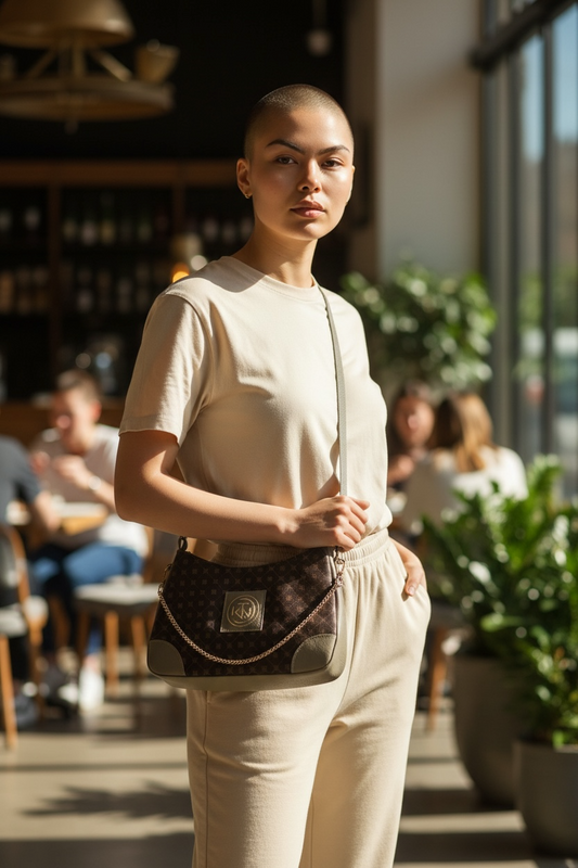 Annabelle Sling - Fashion Print Check Tan Flower