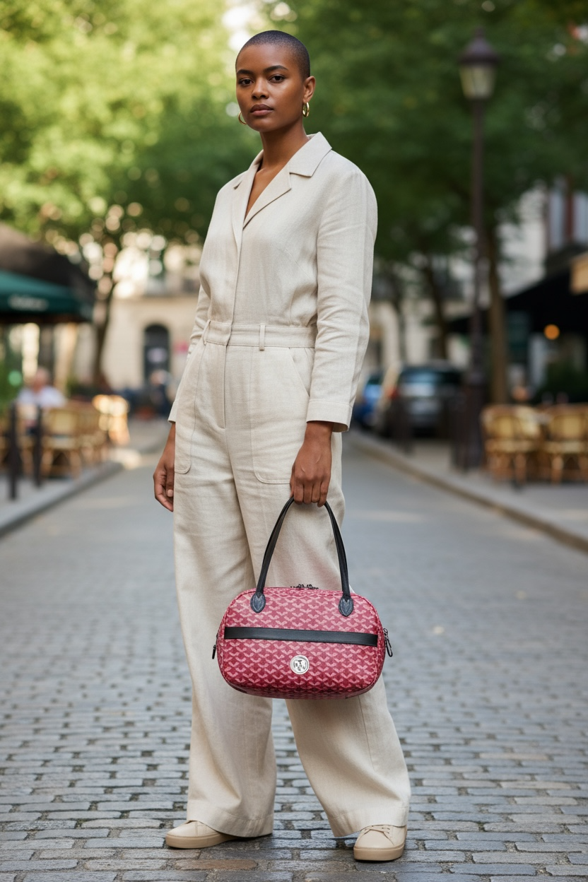 Boston Bag - Black and Hot Pink