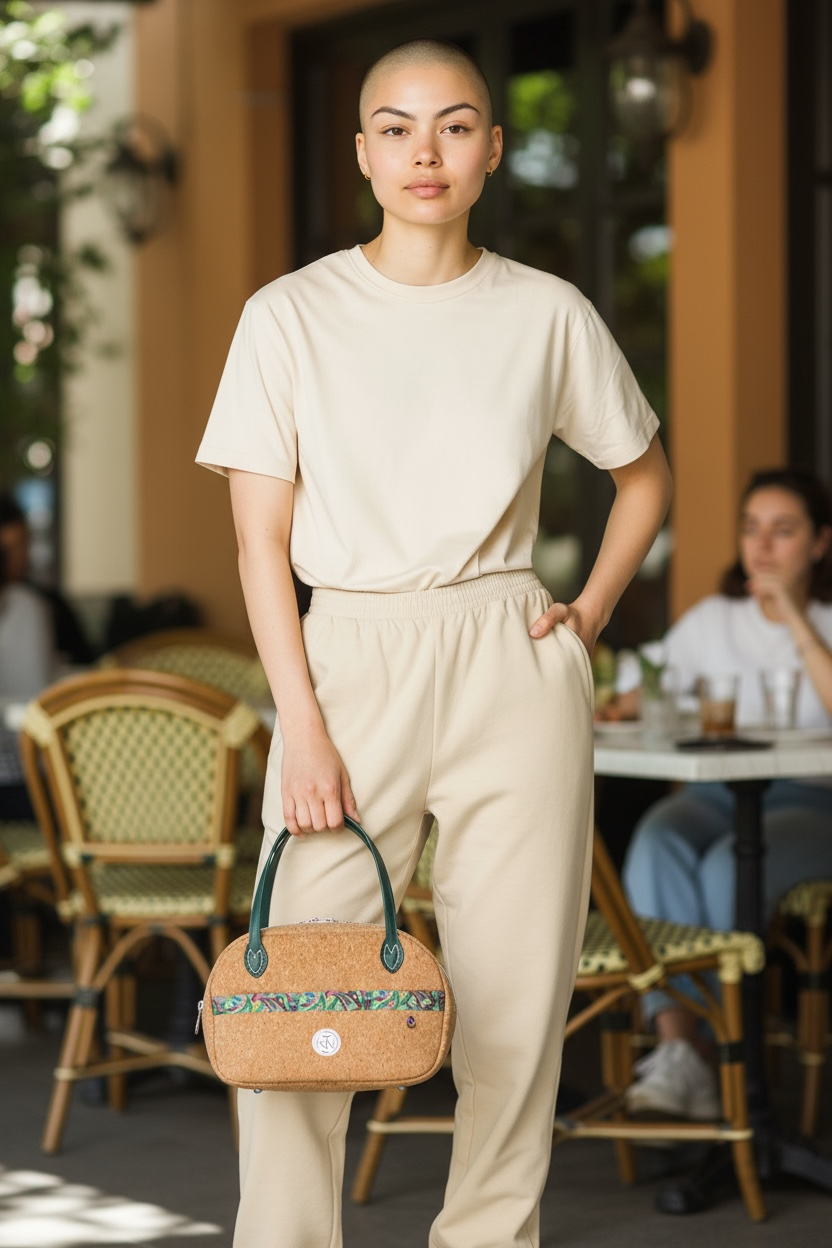 Boston Bag - Green and Cork