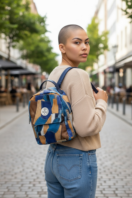 Betsy Backpack - Blue Patchwork