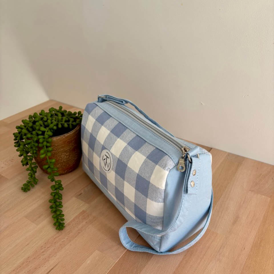 Mini Duffle - Light Blue Check