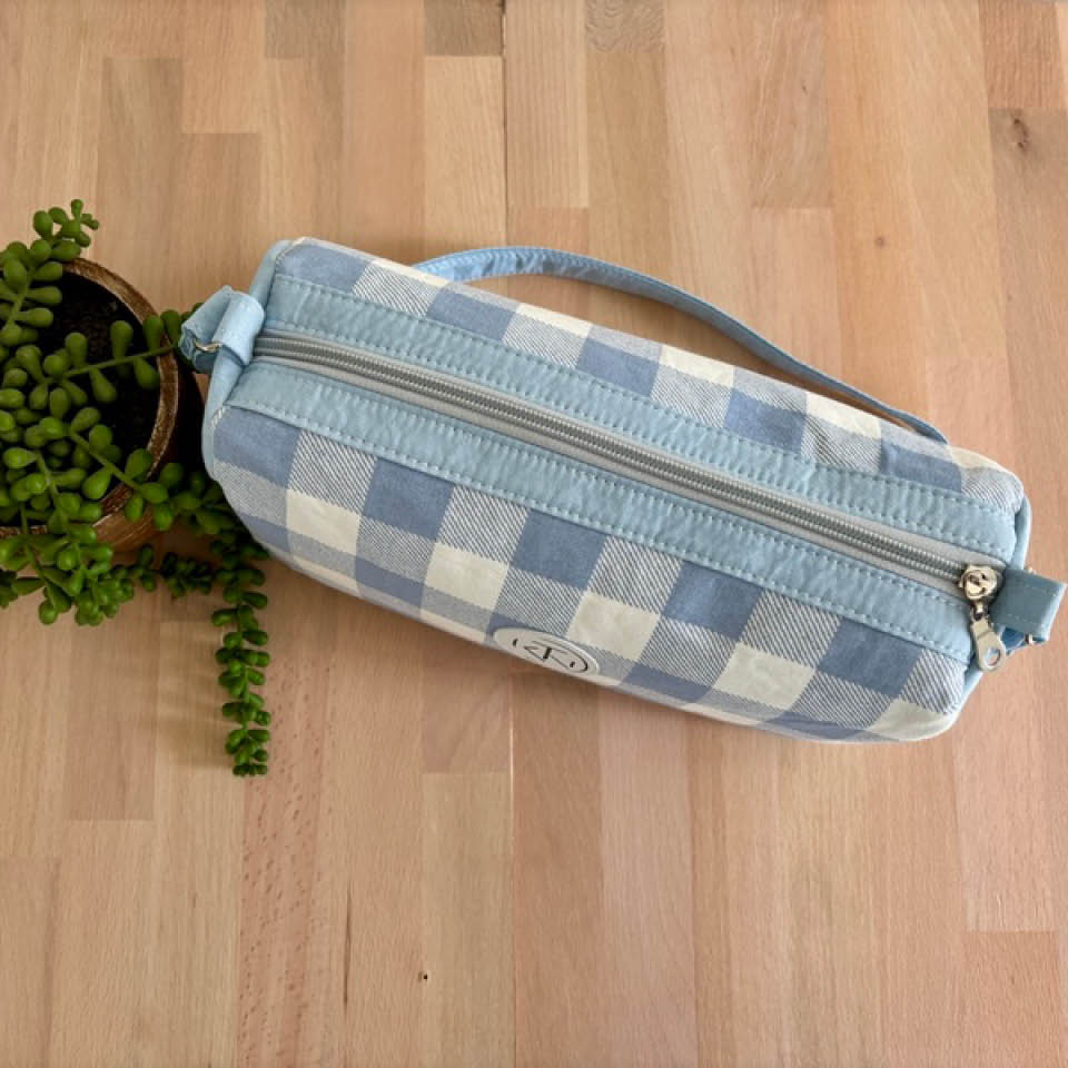 Mini Duffle - Light Blue Check