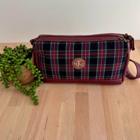 Mini Duffle - Red Tartan with Red Accents