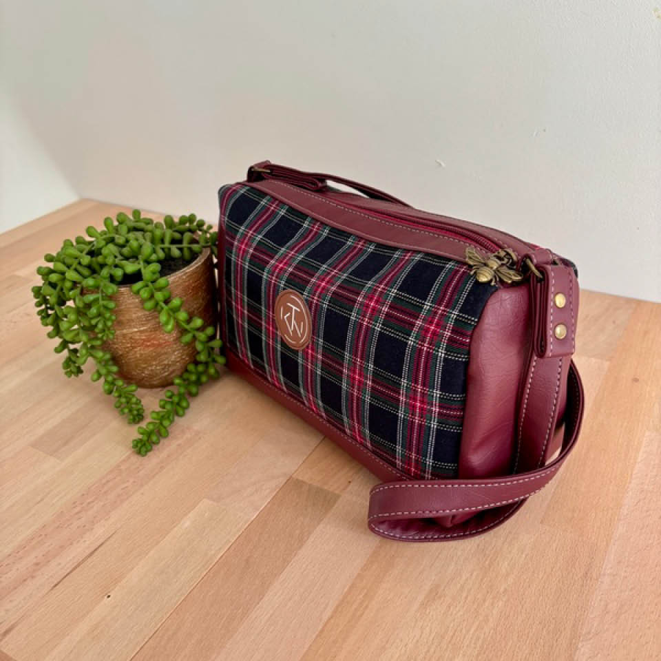 Mini Duffle - Red Tartan with Red Accents