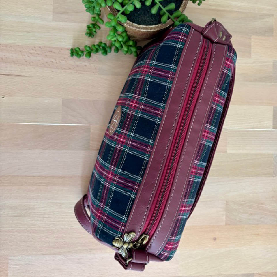 Mini Duffle - Red Tartan with Red Accents