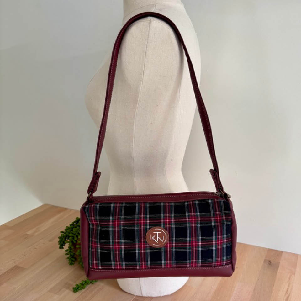 Mini Duffle - Red Tartan with Red Accents