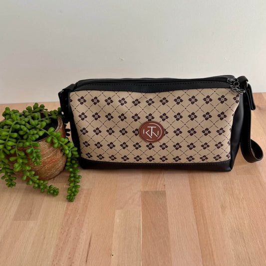 Mini Duffle - Black with Flower Checks